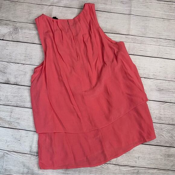 J. Crew Women's Tiered Crepe Sleeveless Top Coral Size 2 - Picture 6 of 6